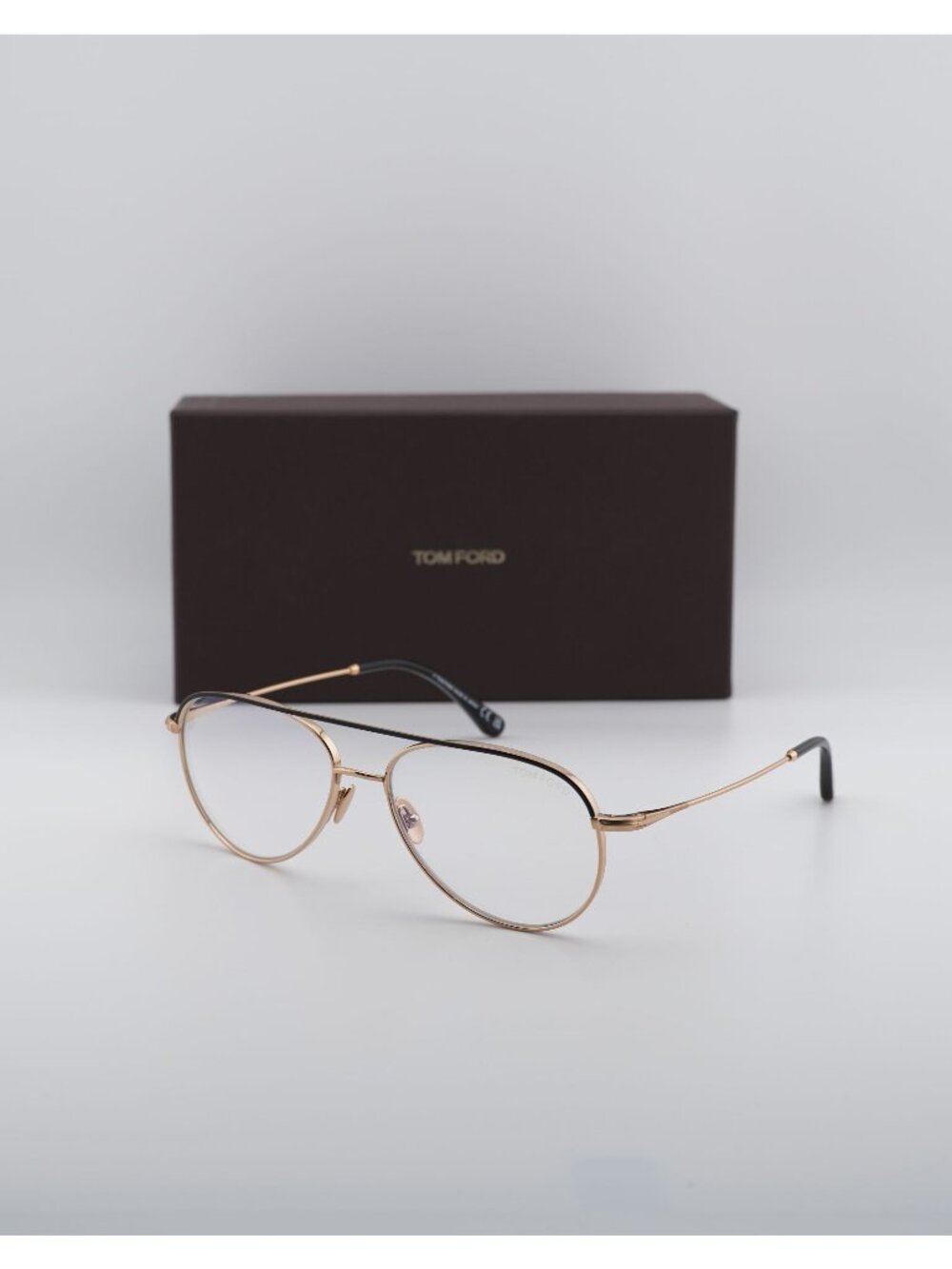 Tom Ford FT5693-B 030 Aviator Eyeglasses 57mm - Shiny Deep Gold